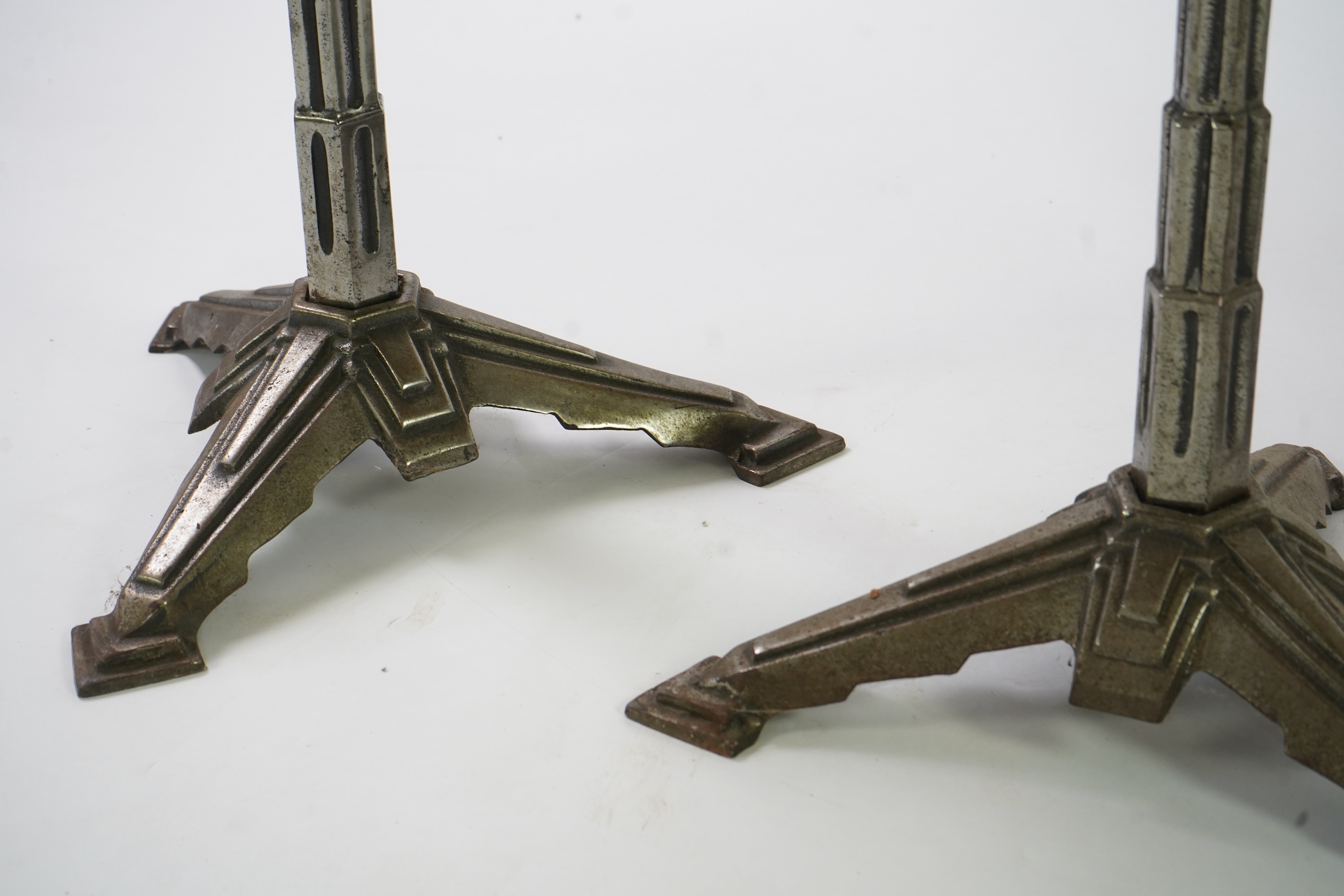 A set of four Art Deco 'Skyscraper' designed occasional or bistro tables